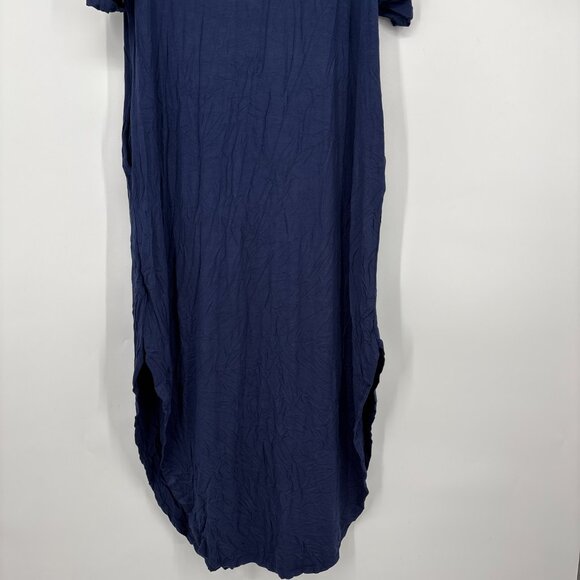 White Mark Women's Plus Size Short Sleeve V-Neck Maxi Dress Navy Size 1X NWT - Picture 6 of 6